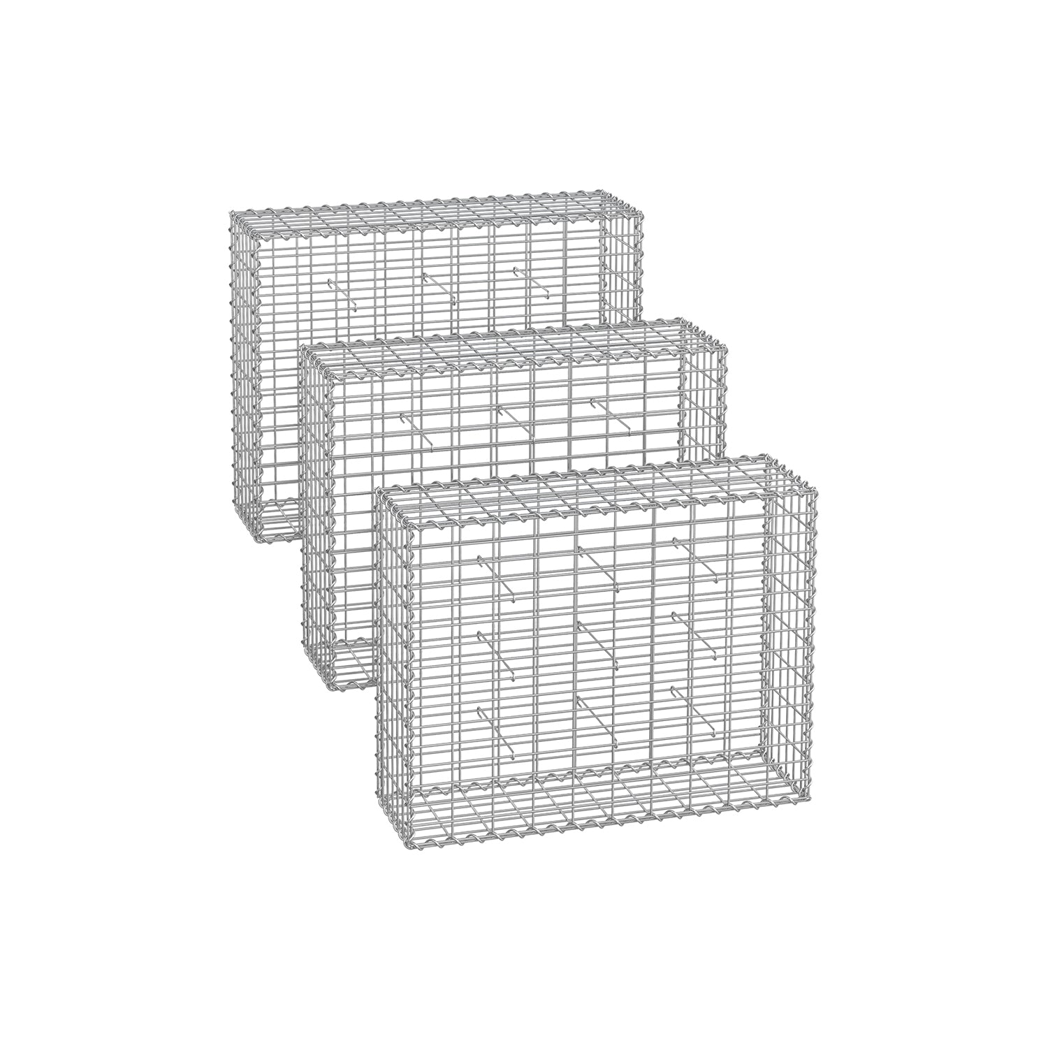 Set van 3 schanskorven – Gegalvaniseerd staal – Zilver