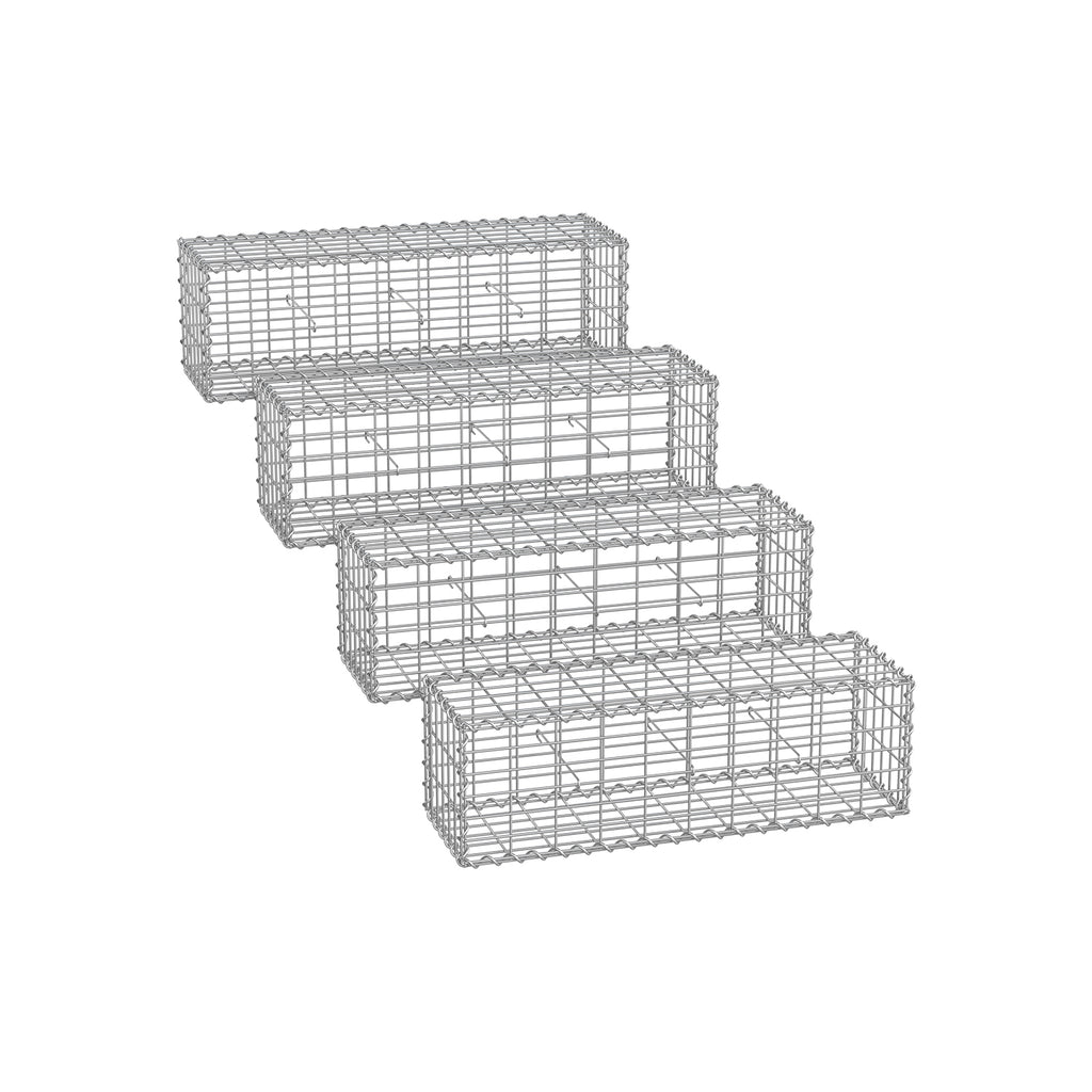 Schanskorven – set van 4 – 5 x 10 cm maaswijdte – zilver