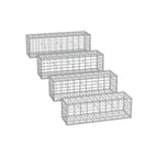 Schanskorven – set van 4 – 5 x 10 cm maaswijdte – zilver