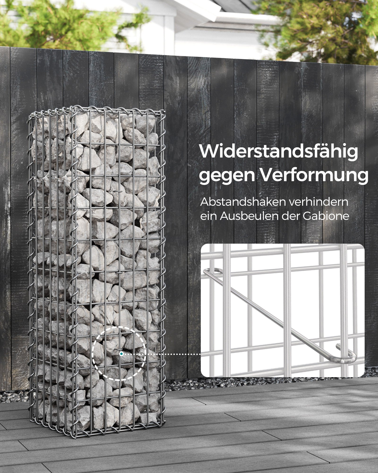 Schanskorven set van 4 – 5 x 10 cm maaswijdte – zilver