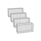 Set van 4 draadmanden – maaswijdte 5 × 10 cm – zilver