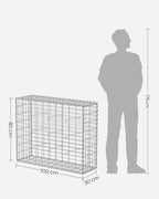 Set van 4 schanskorven – 100 x 80 x 30 cm – zilver