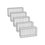 Set van 5 tuindecoratie-afstandhouders – 100 × 30 × 30 cm – zilver