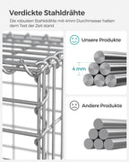 Set van 5 tuindecoratie-afstandhouders – 100 × 30 × 30 cm – zilver