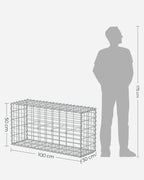 Set van 5 tuindecoratie-afstandhouders – 100 × 30 × 30 cm – zilver