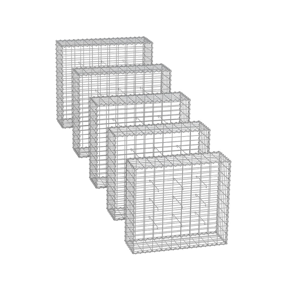 Set van 5 schanskorven – maaswijdte 5 x 10 cm – zilver