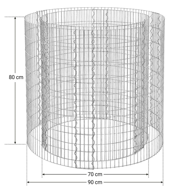 Ronde schanskorf – Gegalvaniseerd staal – Roestvrij – Zilver