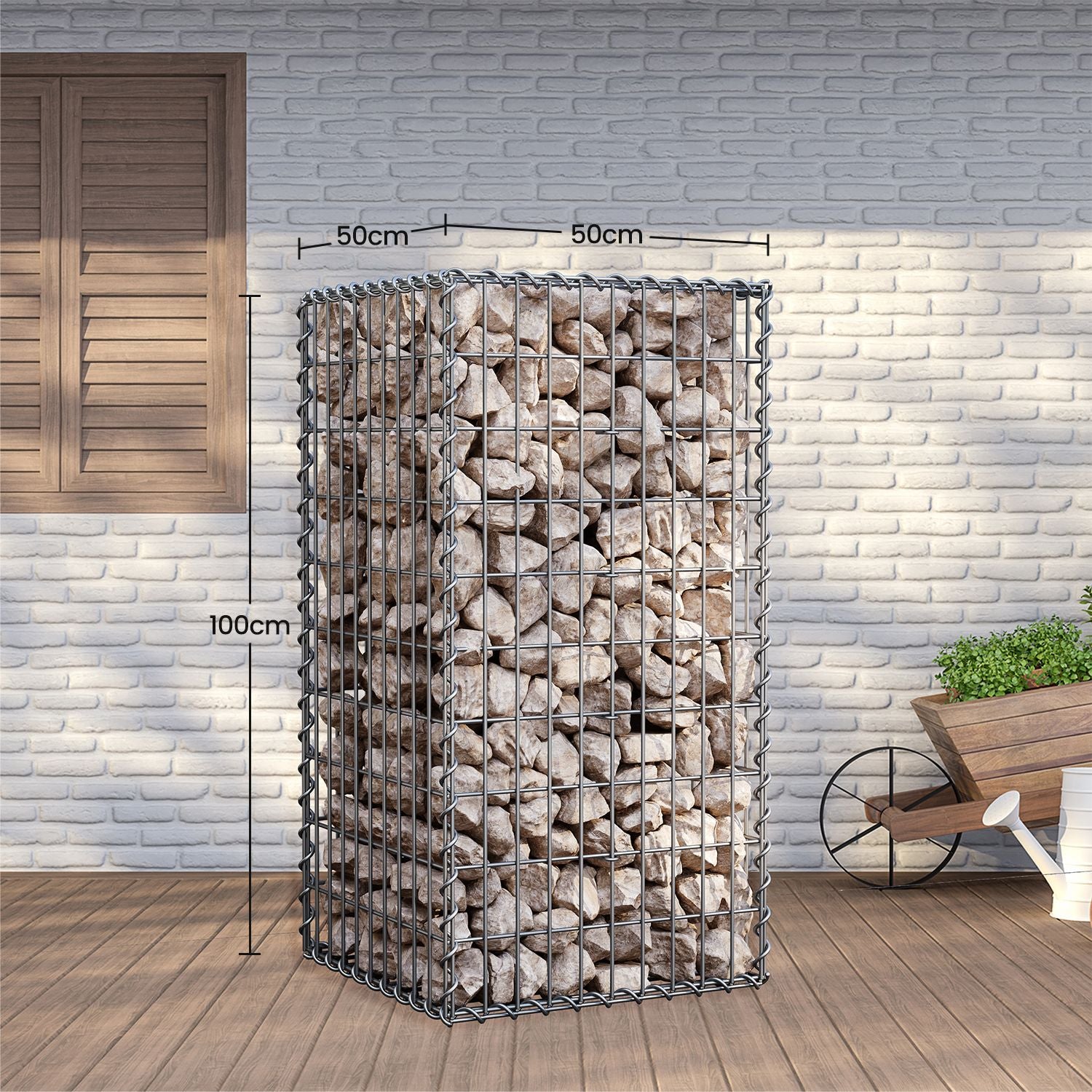 Schanskorven – 100 x 50 x 50 cm, voor muurbekleding