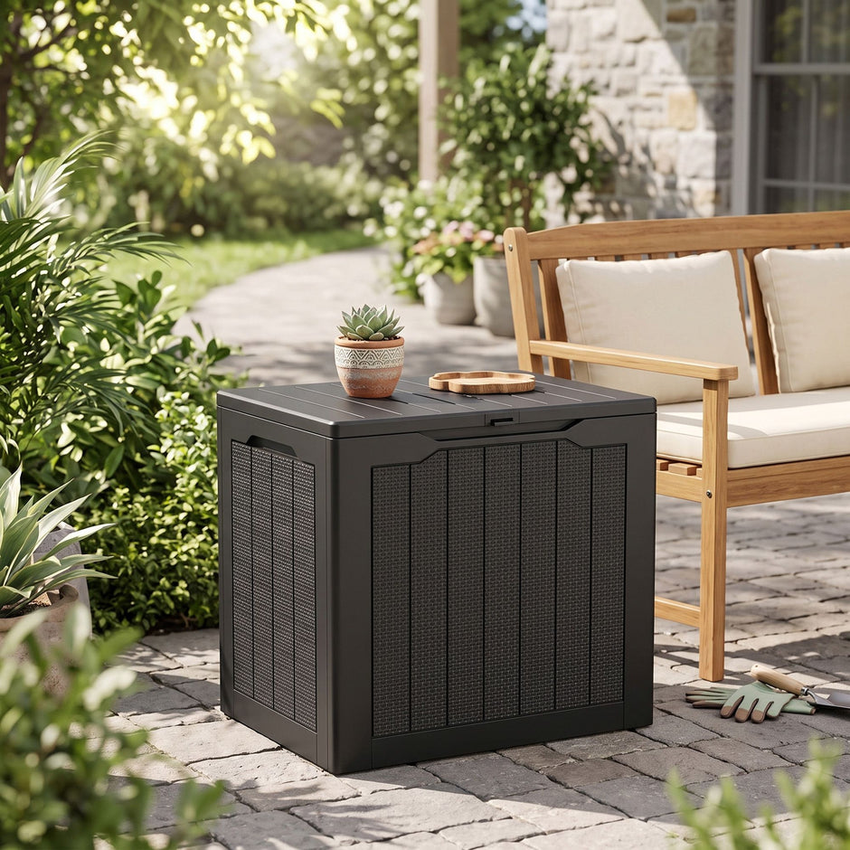 Kussenbox voor Buiten – 113 L – Waterdicht – Kunststof – Zwart