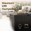 Kussenbox voor Buiten – 270 L – Weerbestendig – Houtlook – Zwart
