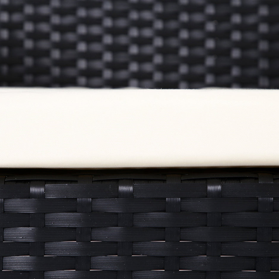 Tuinmeubelset – Ergonomisch ontwerp – Rotan-look – Zwart