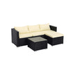Tuinmeubelset – Comfortabele loungeset met kussens – Zwart / Beige