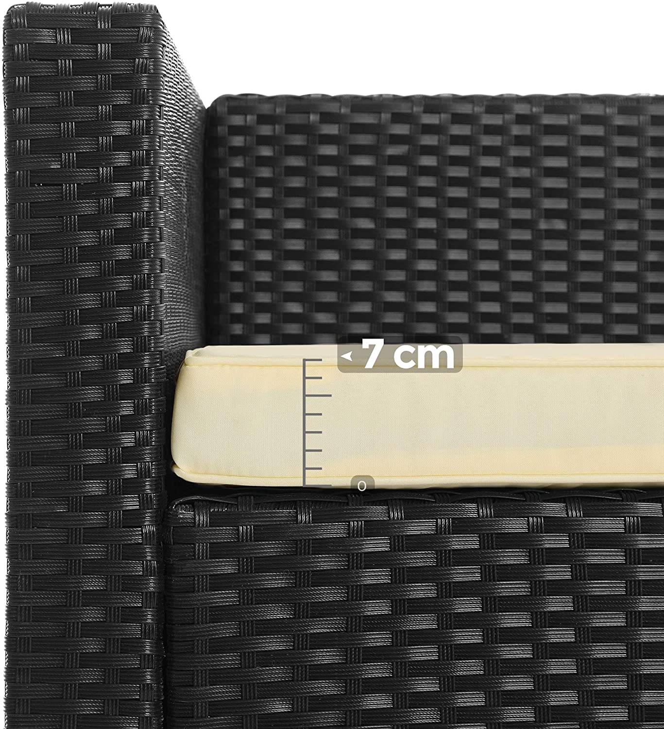 Tuinmeubelset – Comfortabele loungeset met kussens – Zwart / Beige