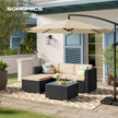 Tuinmeubelset – met kussens – zwart-taupe