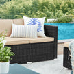 Tuinmeubelset – met kussens – zwart-taupe