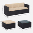 Tuinmeubelset – met kussens – zwart-taupe