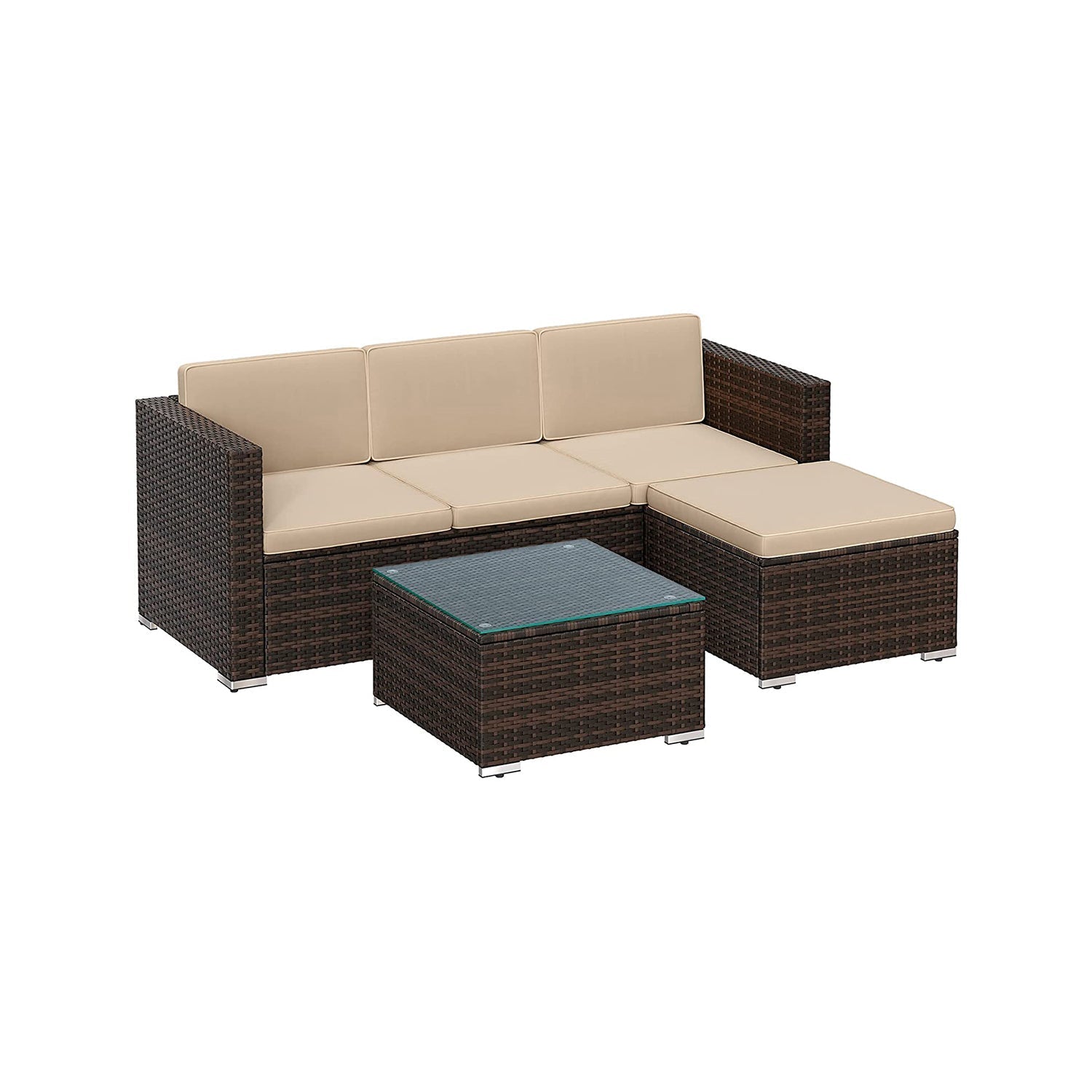 Lounge set – Comfortabele tuinmeubelset – Bruin-taupe