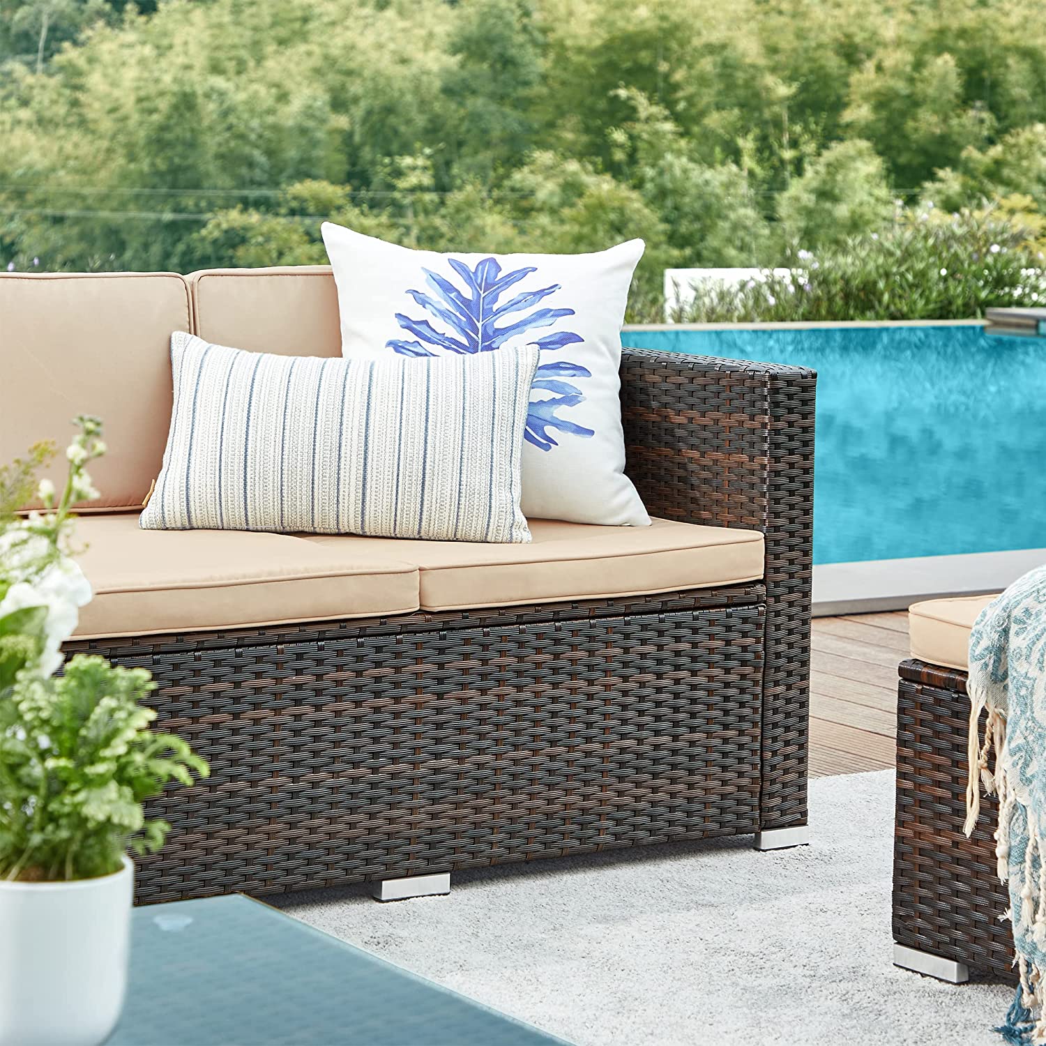 Lounge set – Comfortabele tuinmeubelset – Bruin-taupe