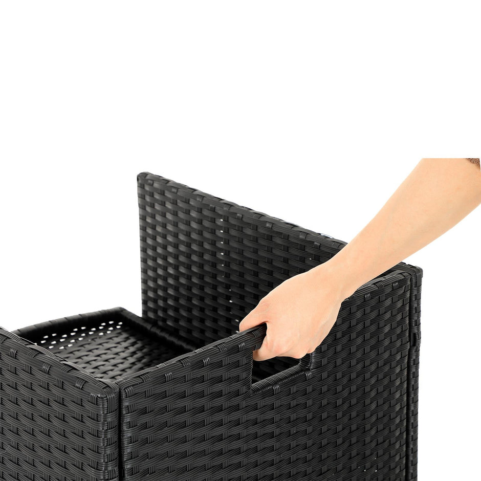 Tuinmeubelset – Ergonomisch ontwerp – Rotan-look – Zwart