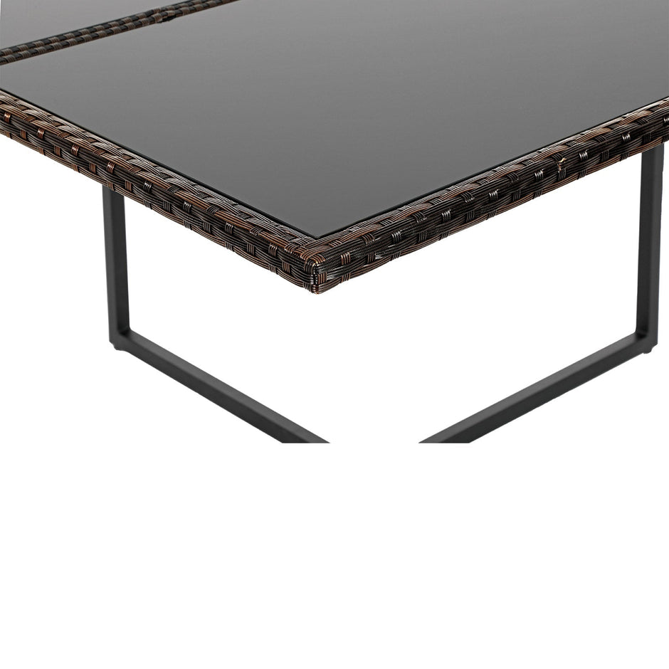 Tuinmeubelset – Ergonomisch ontwerp – Rotan-look – Zwart