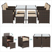 Tuinmeubelset – Ruimtebesparend – Set van 9 – Bruin-beige