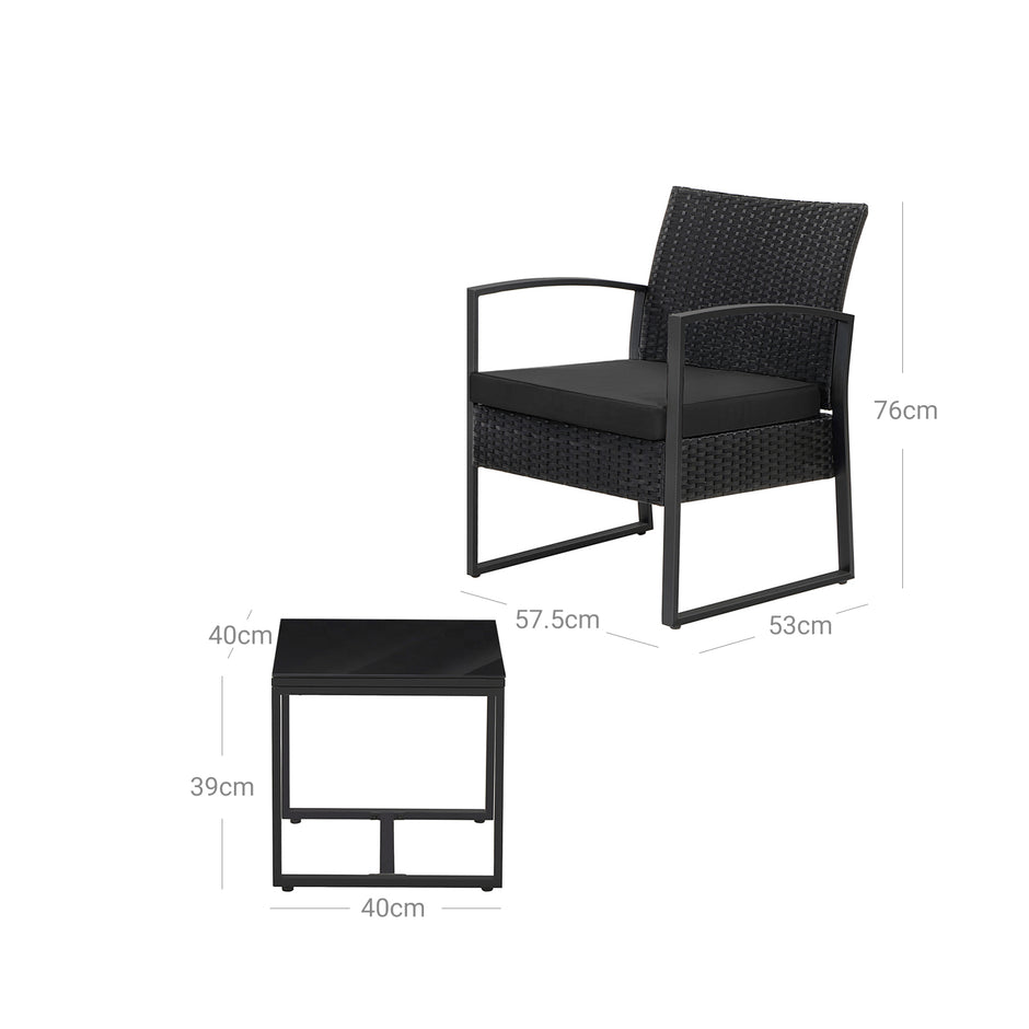 Tuinmeubelset – weerbestendig en stijlvol – zwart