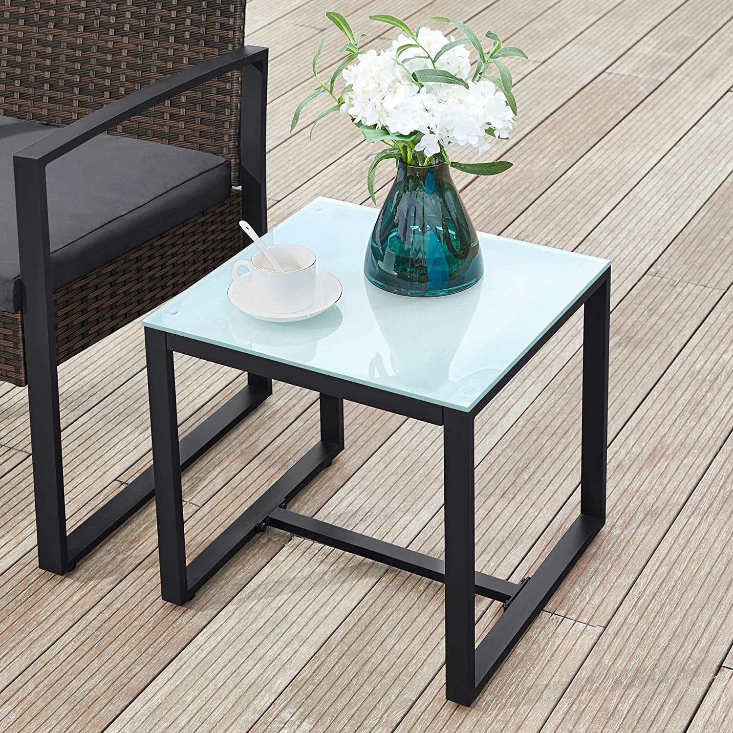 Tuinmeubelset – rotanlook – 3-delig