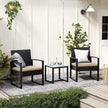Tuinmeubelset - 3-Delig - Polyrattan - Tafel en 2 Stoelen - Met Kussens