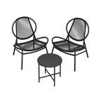Balkonmeubelset – set van 3 – met tafel en 2 stoelen – inktzwart