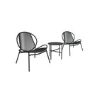 Balkonmeubelset – set van 3 – met tafel en 2 stoelen – inktzwart
