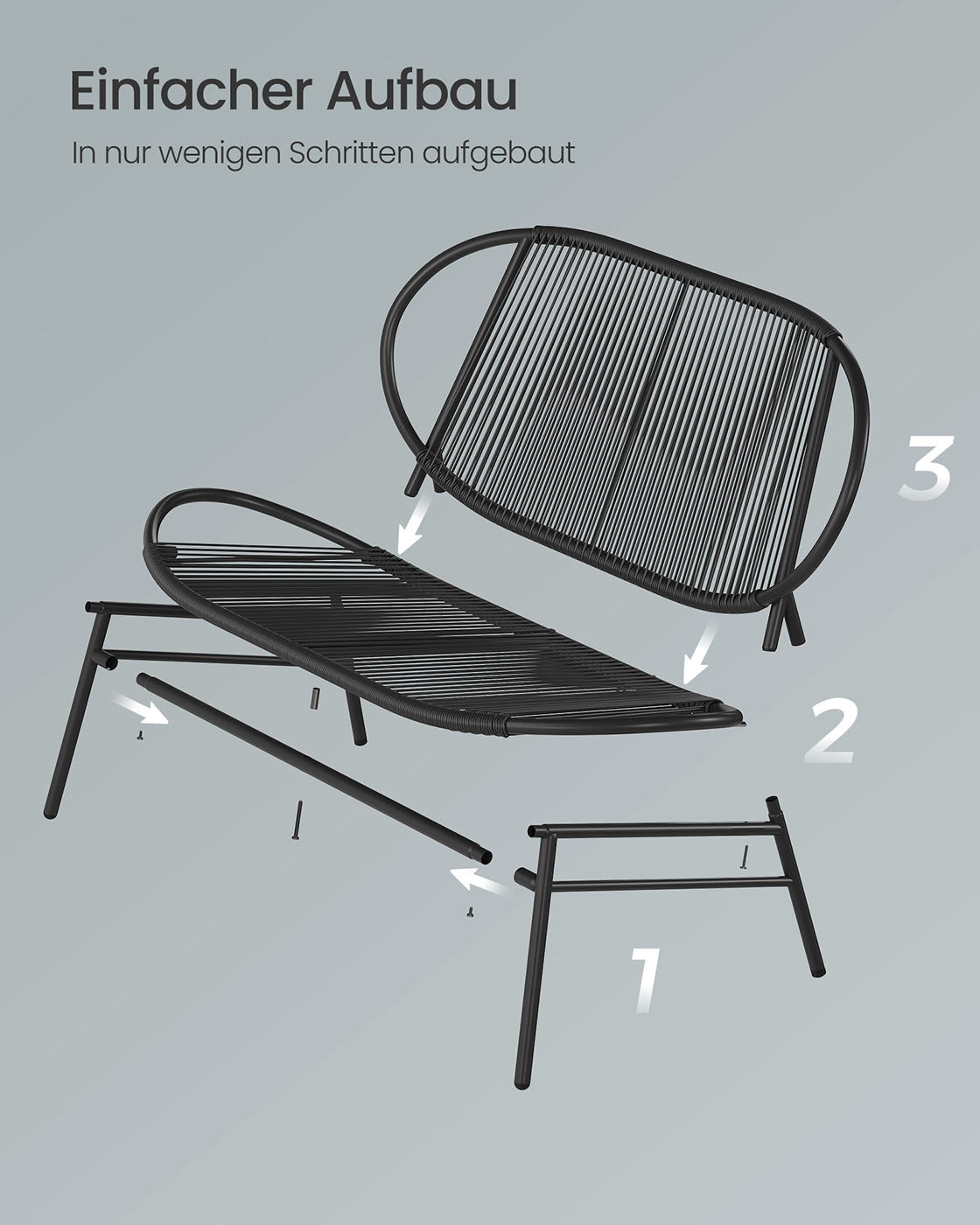 Tuinbank van PE Rotan – 70 x 138,5 x 79 cm – Weerbestendig