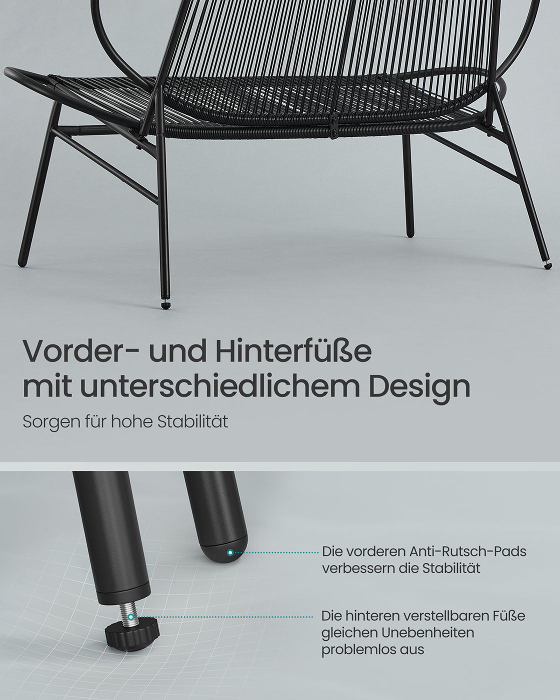 Tuinbank van PE Rotan – 70 x 138,5 x 79 cm – Weerbestendig