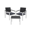 Tuinmeubelset – Comfortabele stoelen met kussens – Rookgrijs en wit