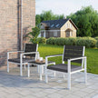 Tuinmeubelset – Comfortabele stoelen met kussens – Rookgrijs en wit