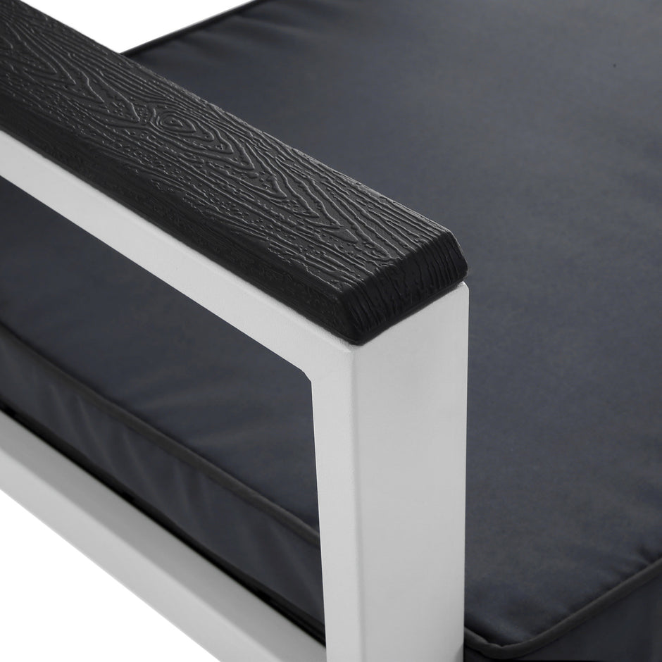 Tuinmeubelset – Comfortabele stoelen met kussens – Rookgrijs en wit