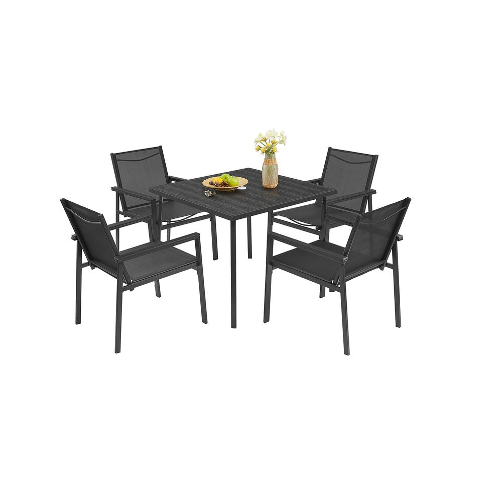 Tuinmeubelset – Ergonomisch en stevig – Antraciet Grey Ink Black