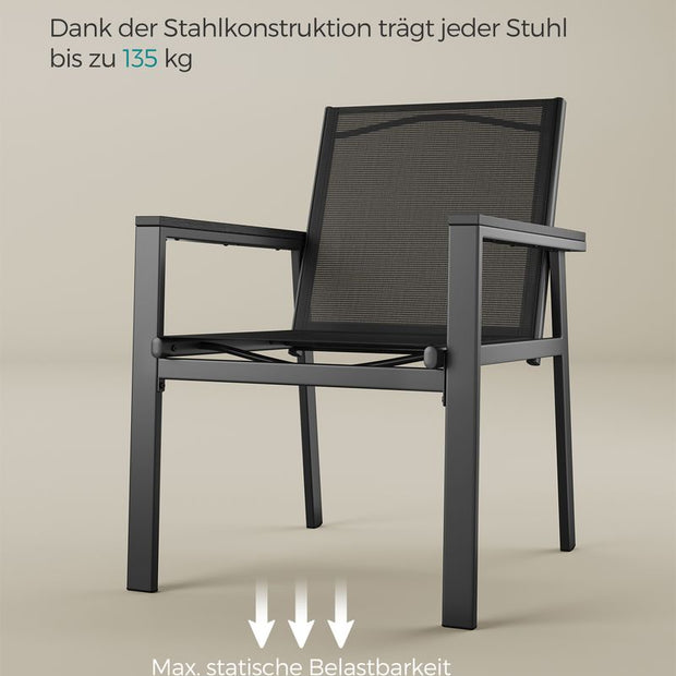 Tuinmeubelset – Ergonomisch en stevig – Antraciet Grey Ink Black