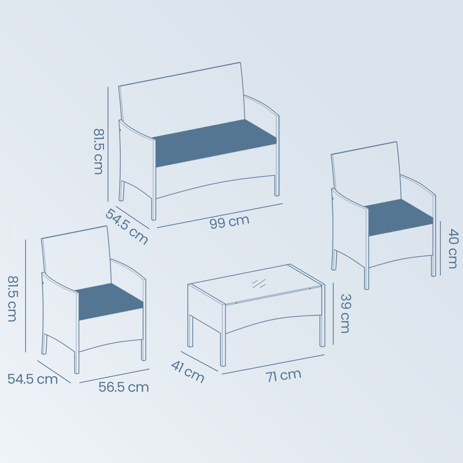 Balkonset – Tuinmeubelset van PE polyrotan, compact en stijlvol