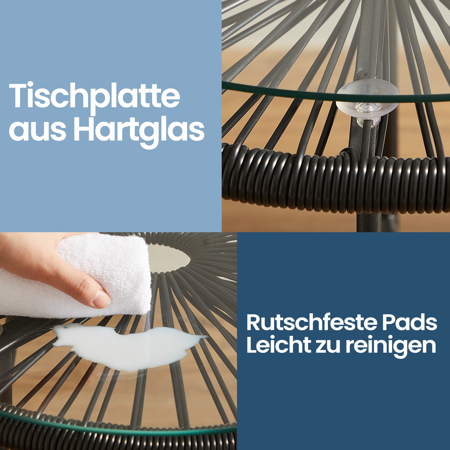 Balkonmeubelset van 3 – Tuinset met 2 stoelen en tafel