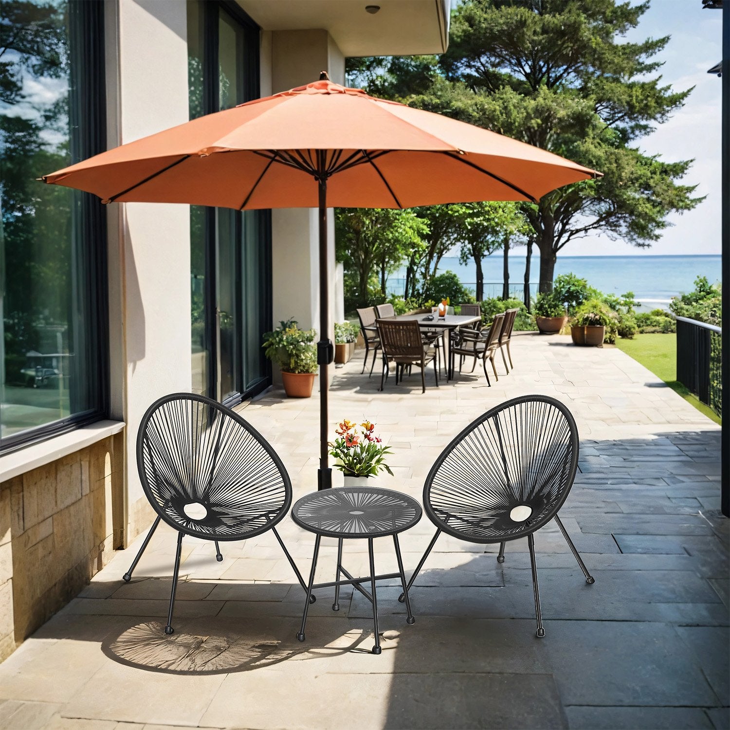 Balkonmeubelset van 3 – Tuinset met 2 stoelen en tafel