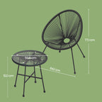 Balkonmeubelset van 3 – Tuinset met 2 stoelen en tafel