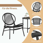 Balkonmeubelset van 3 – Tuinset met tafel en 2 stoelen, PE polyrotan