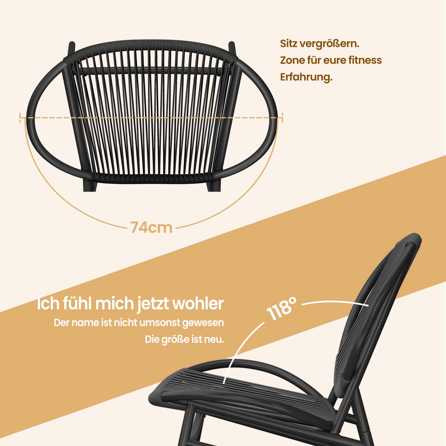 Balkonmeubelset van 3 – Tuinset met tafel en 2 stoelen, PE polyrotan
