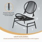 Balkonmeubelset van 3 – Tuinset met tafel en 2 stoelen, PE polyrotan