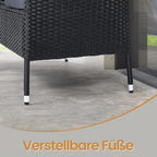 Balkonmeubelset – Van PE polyrotan, met tafel
