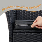 Balkonmeubelset – Van PE polyrotan, met tafel