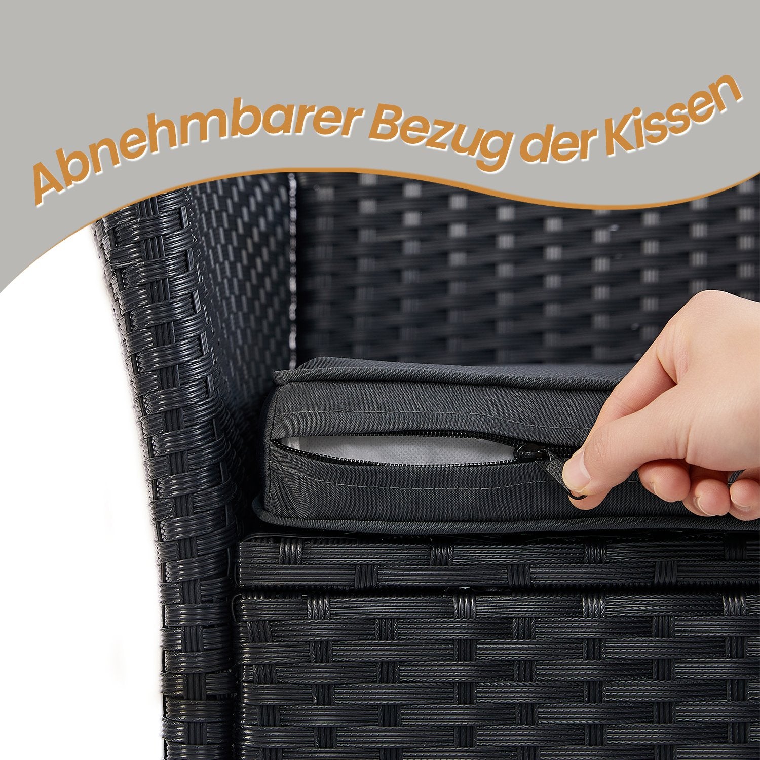 Balkonmeubelset – Van PE polyrotan, met tafel