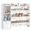 Speelgoedopbergrek - 30 x 113,1 x 104 cm - Wolkenwit - Maximaal 120 kg belastbaar - Vliesstof, spaanplaat, MDF