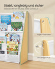 Kinderboekenkast – 6 Vakken – Staal en Oxfordstof – Montessori – Beukenbeige en Wit