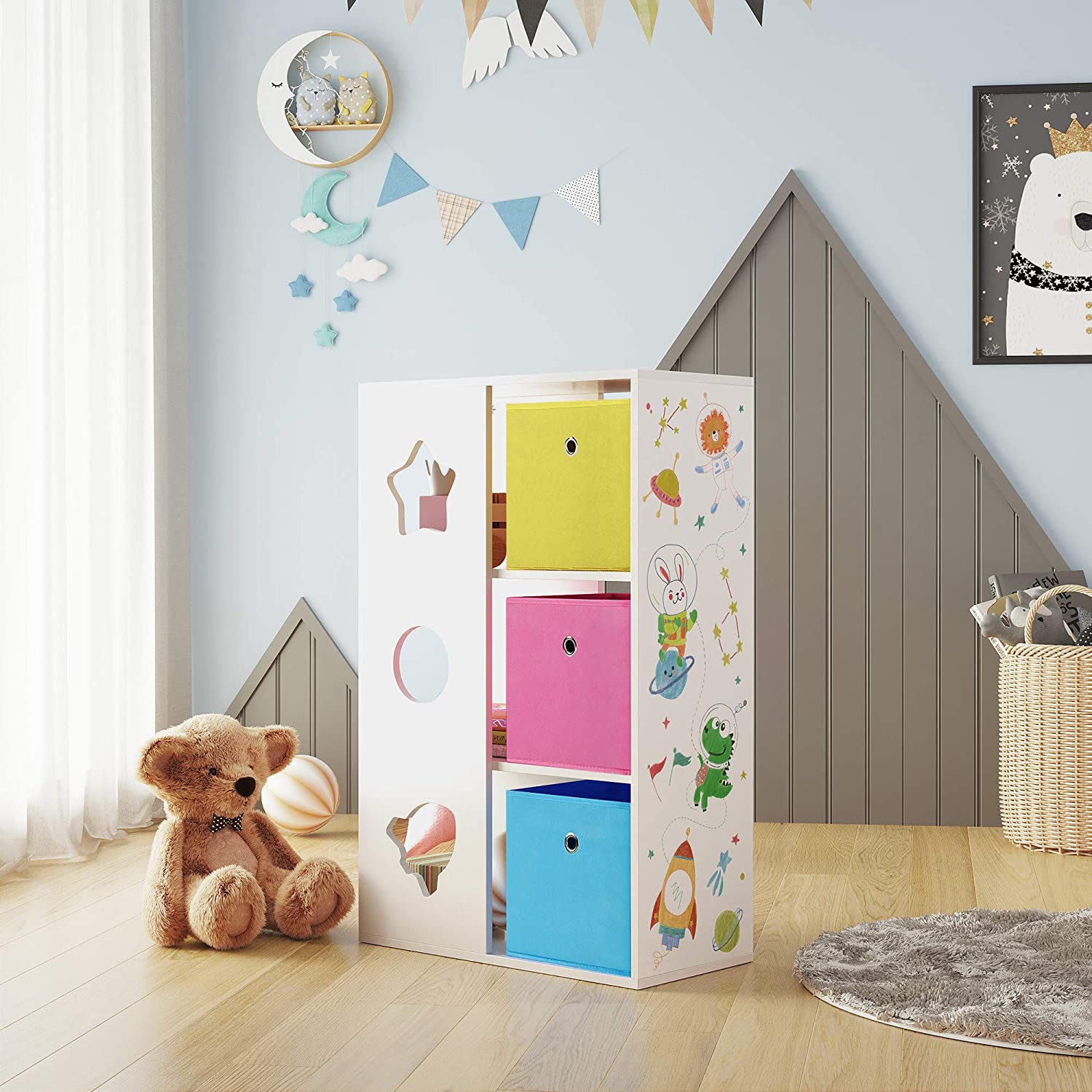 Kinderkast - Met opbergdozen - Speelkamer boekenkast